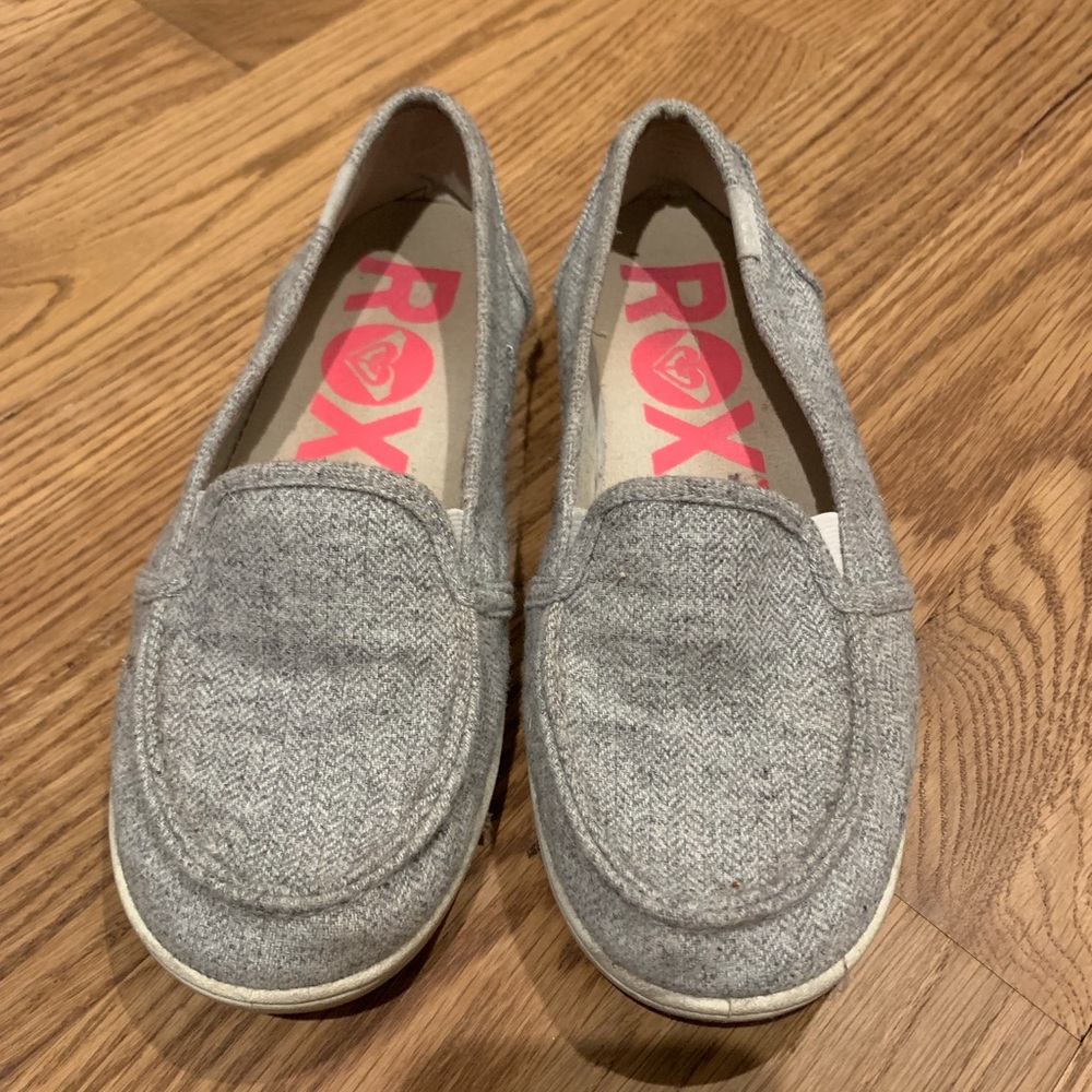 Gray slip on sneakers